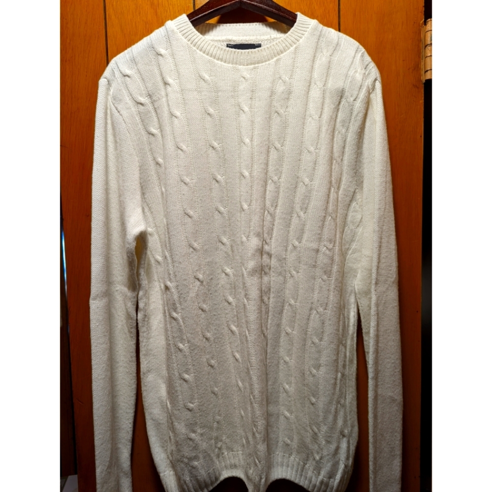 ASOS Cable Knit Sweater, Eggshell, Medium